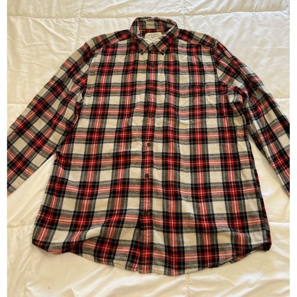 St. John's Bay Men's Plaid Flannel Classic Fit Button Down Shirt Size L - Picture 5 of 10